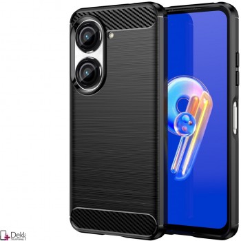 Carbon guminis dėklas - juodas (Asus Zenfone 9/Zenfone 10)